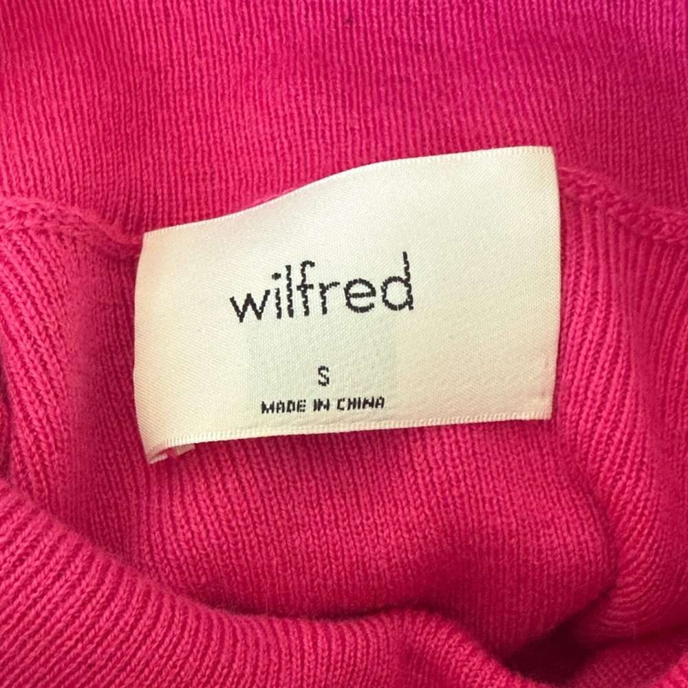 Aritzia Wilfred Bright Pink Cowl Neck Sweater - Picture 2 of 3